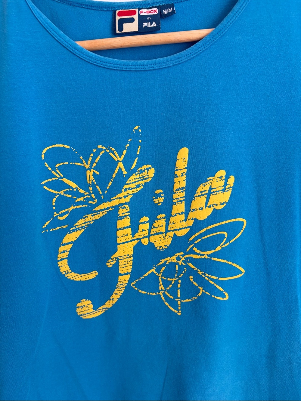 Vintage Y2K Fila F Box Floral Graphic Fitted Baby Tee M - Picture 3 of 4